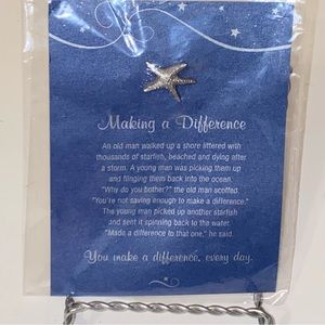 Making A Difference Pewter Starfish Pin with Inspirational Poem by Baudville